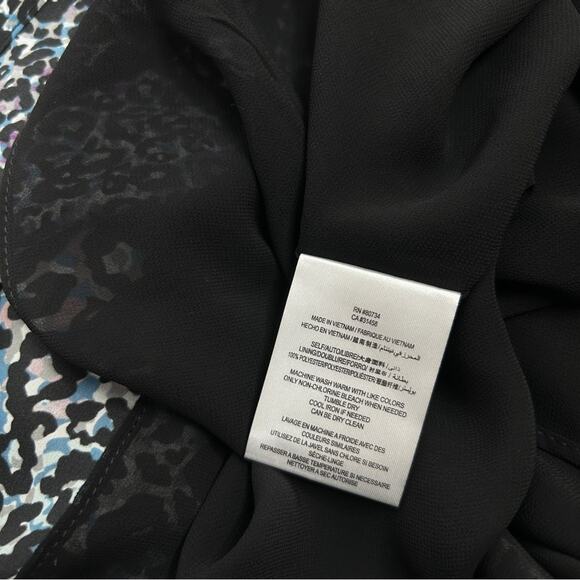 BCBGENERATION Mini Dress Womens Size XS Leopard Print Animal Ruffle Colorful - Picture 9 of 10